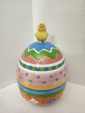 Easter Egg Chick Finial David's Cookies Ceramic Cookie Jar